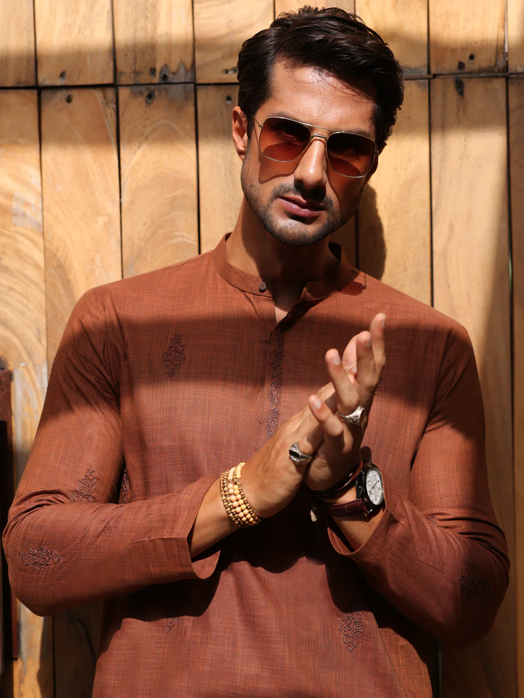 Rust Cotton Kurta Trouser - AL-KT-2931 - Image 4