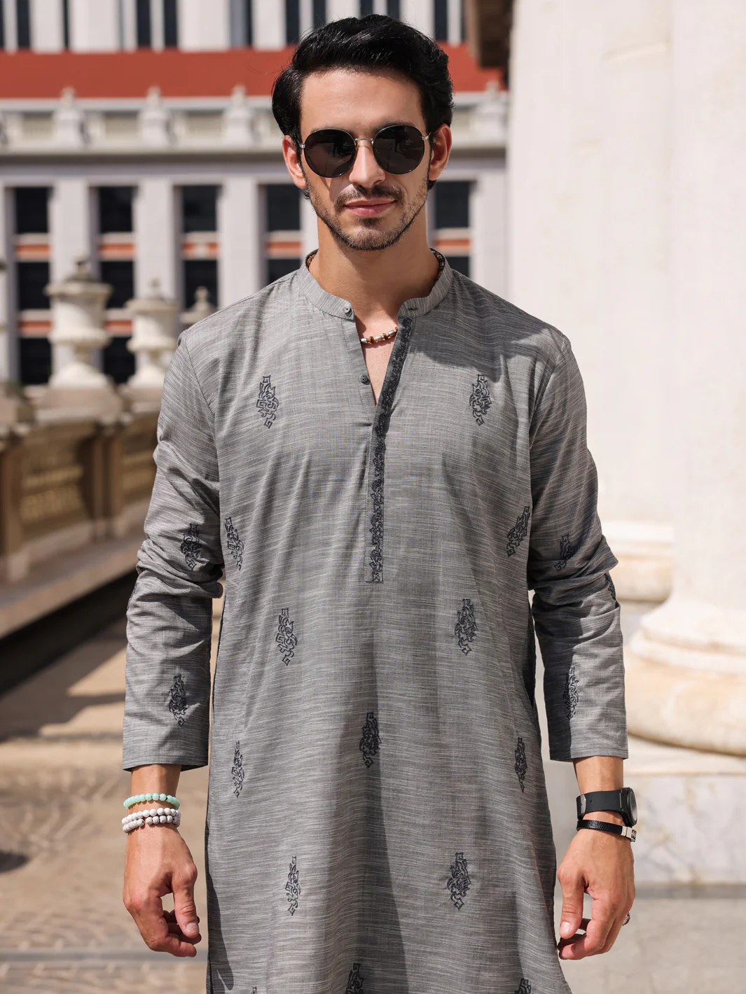 Grey Cotton Kurta Trouser - AL-KT-2932 - Image 2