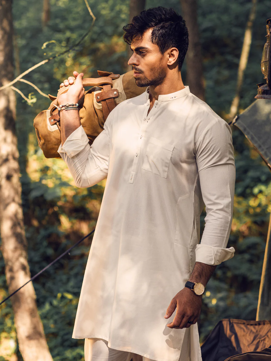 White Blended Kurta Trouser - AL-KT-2943 - Image 2