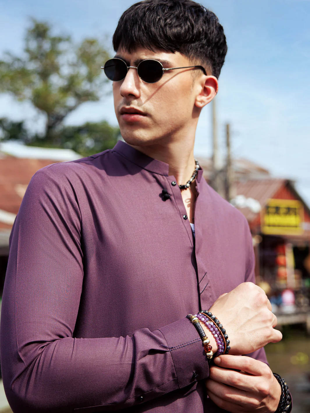 Purple Blended Kurta Trouser - AL-KT-2972 - Image 4