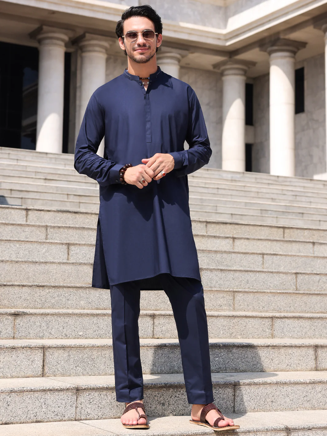 Blue Cotton Kurta Trouser - AL-KT-2980