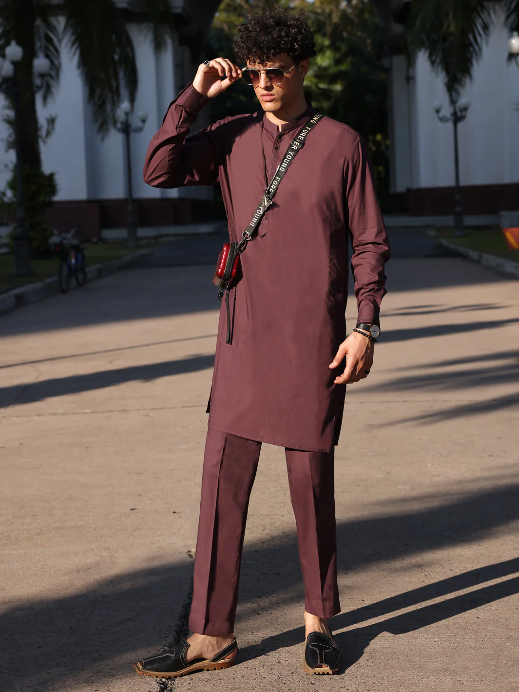 Purple Cotton Kurta Trouser - AL-KT-2981 - Image 3