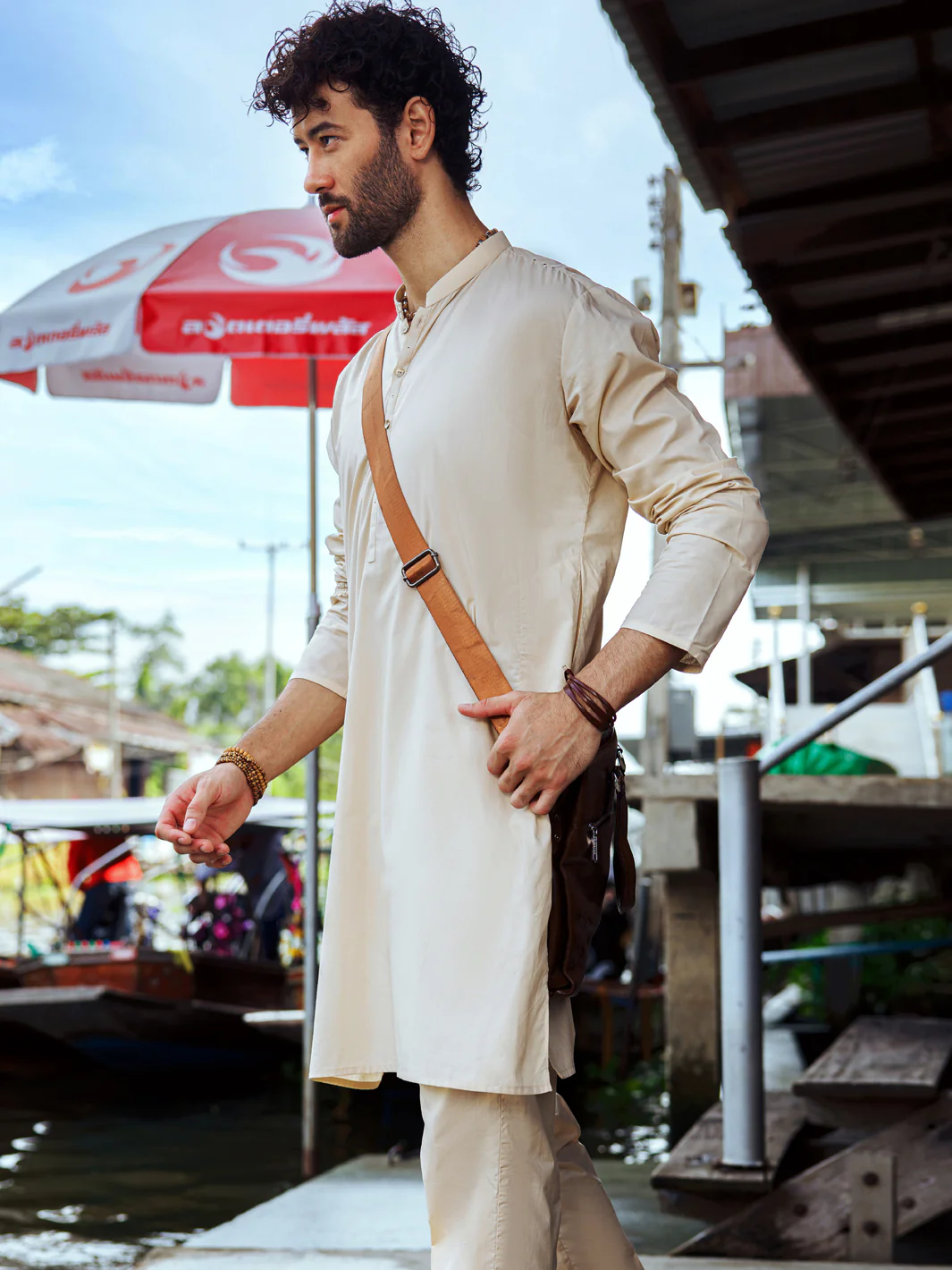 Cream Cotton Kurta Trouser - AL-KT-2989 - Image 4