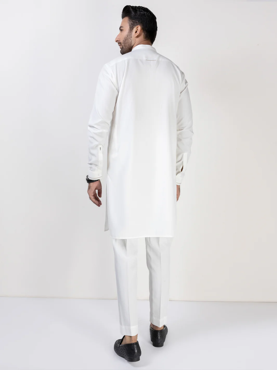 White Blended Kurta Trouser - AL-KT-3010 - Image 2
