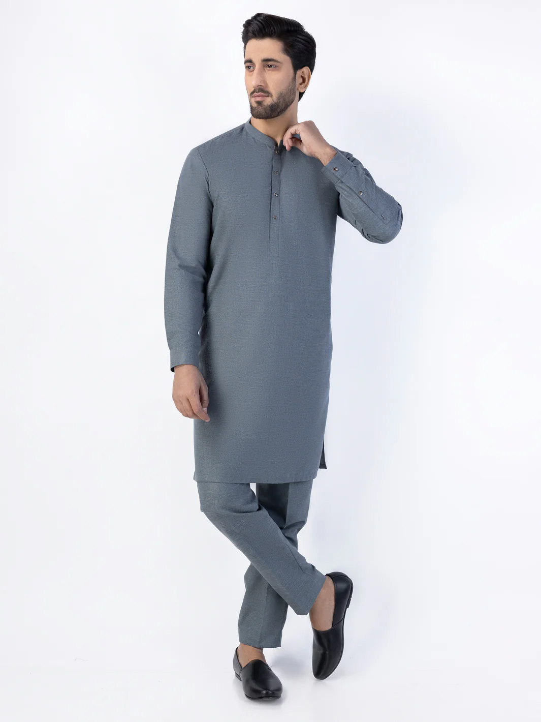 Grey Blended Kurta Trouser - AL-KT-3024C