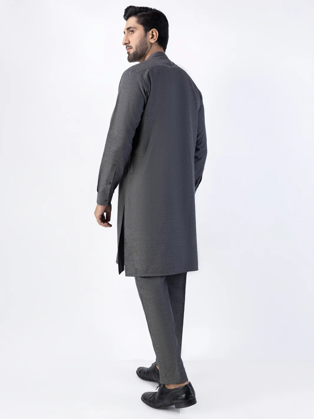 Charocal Grey Blended Kurta Trouser - AL-KT-3024D - Image 2