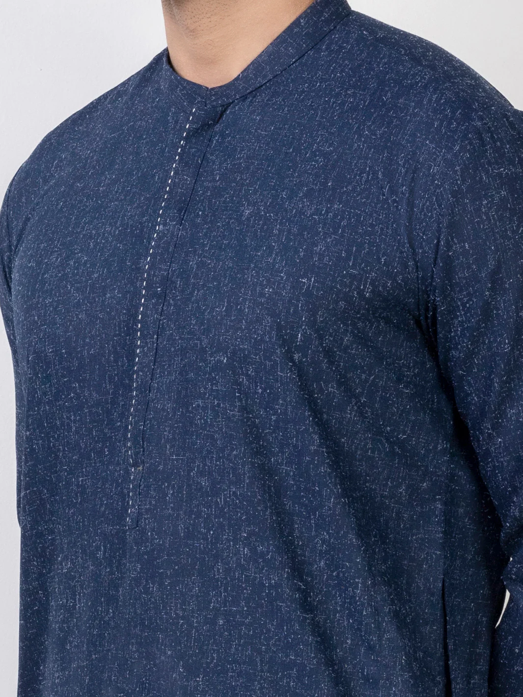 Navy Blue Blended Kurta Trouser - AL-KT-3026 - Image 2