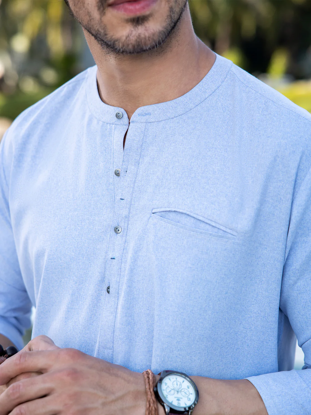 Light Grey Blended Kurta Trouser - AL-KT-3043C - Image 4