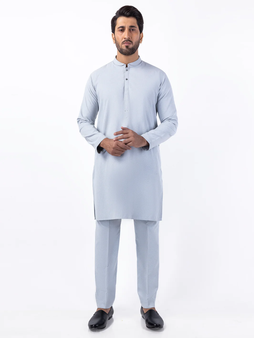 Light Grey Blended Kurta Trouser - AL-KT-3045A