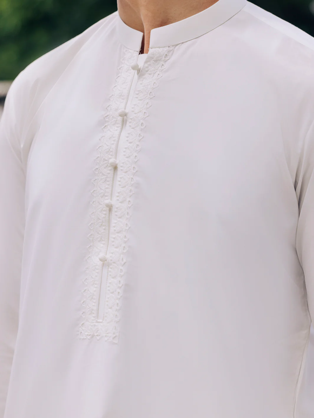Off White Cotton Kurta Trouser - AL-KT-3058 - Image 3