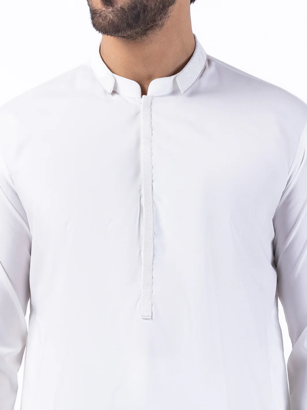 White Blended Kurta Trouser - AL-KT-3082 - Image 4
