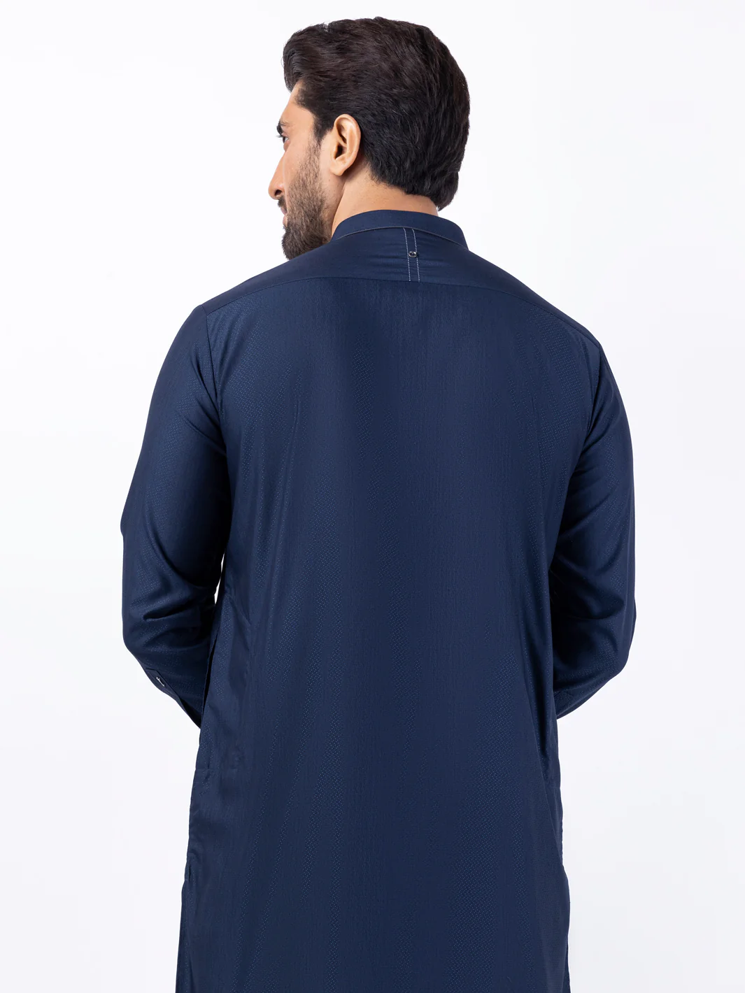 Navy Blue Blended Kurta Trouser - AL-KT-3086 - Image 3