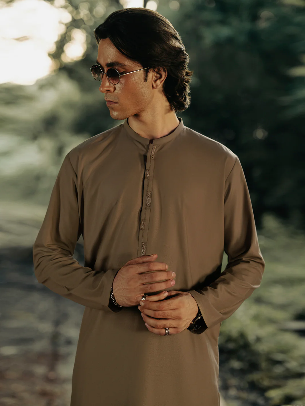 Olive Blended Kurta Trouser - AL-KT-3089 - Image 4