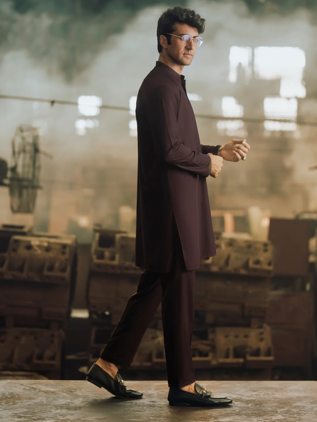Dark Brown Blended Kurta Trouser - AL-KT-3091 - Image 3