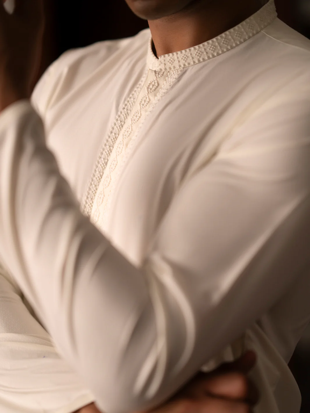 Off White Blended Kurta Trouser - AL-KT-3107 - Image 6