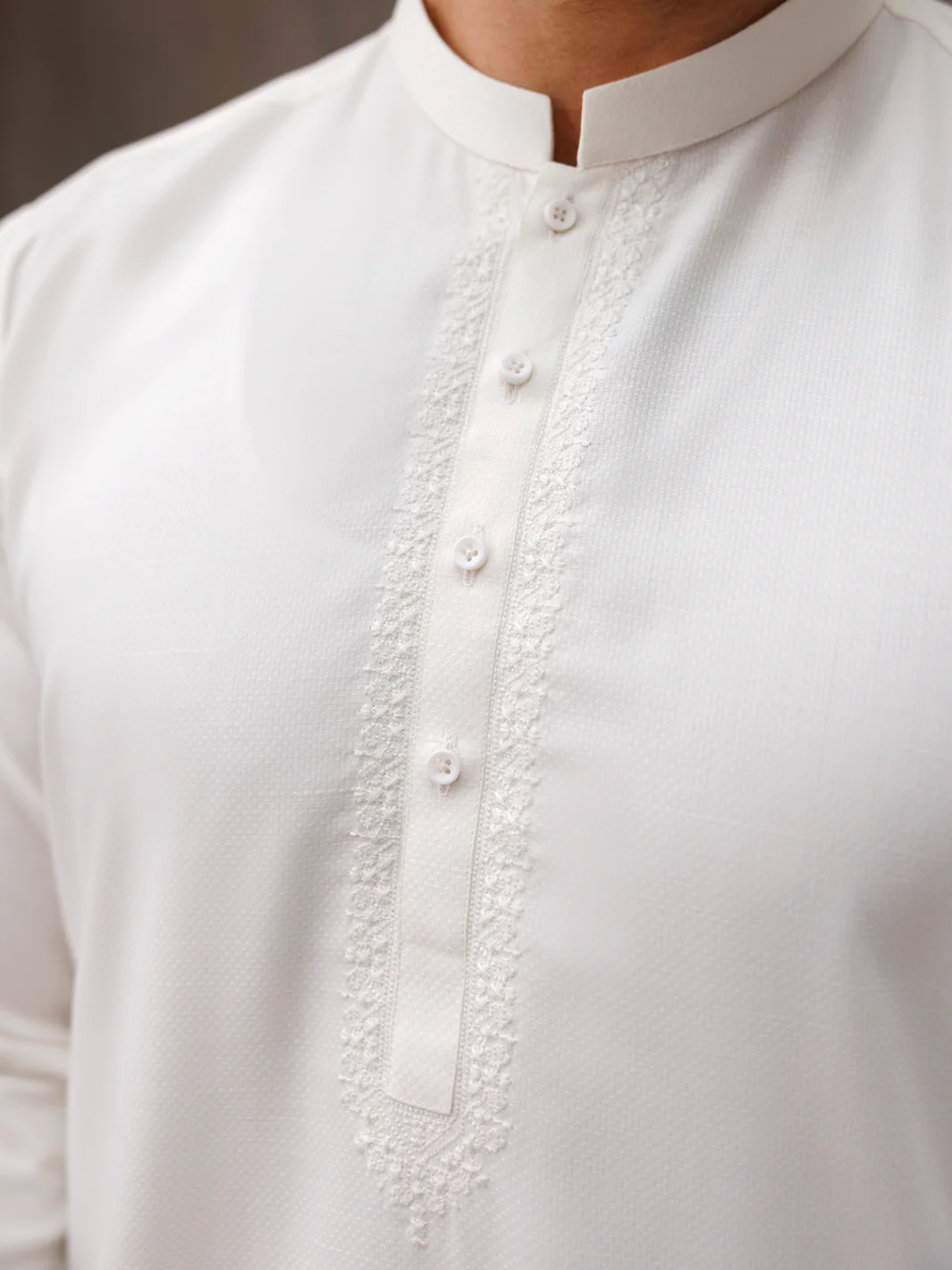 Off White Blended Kurta Trouser - AL-KT-3121 - Image 2
