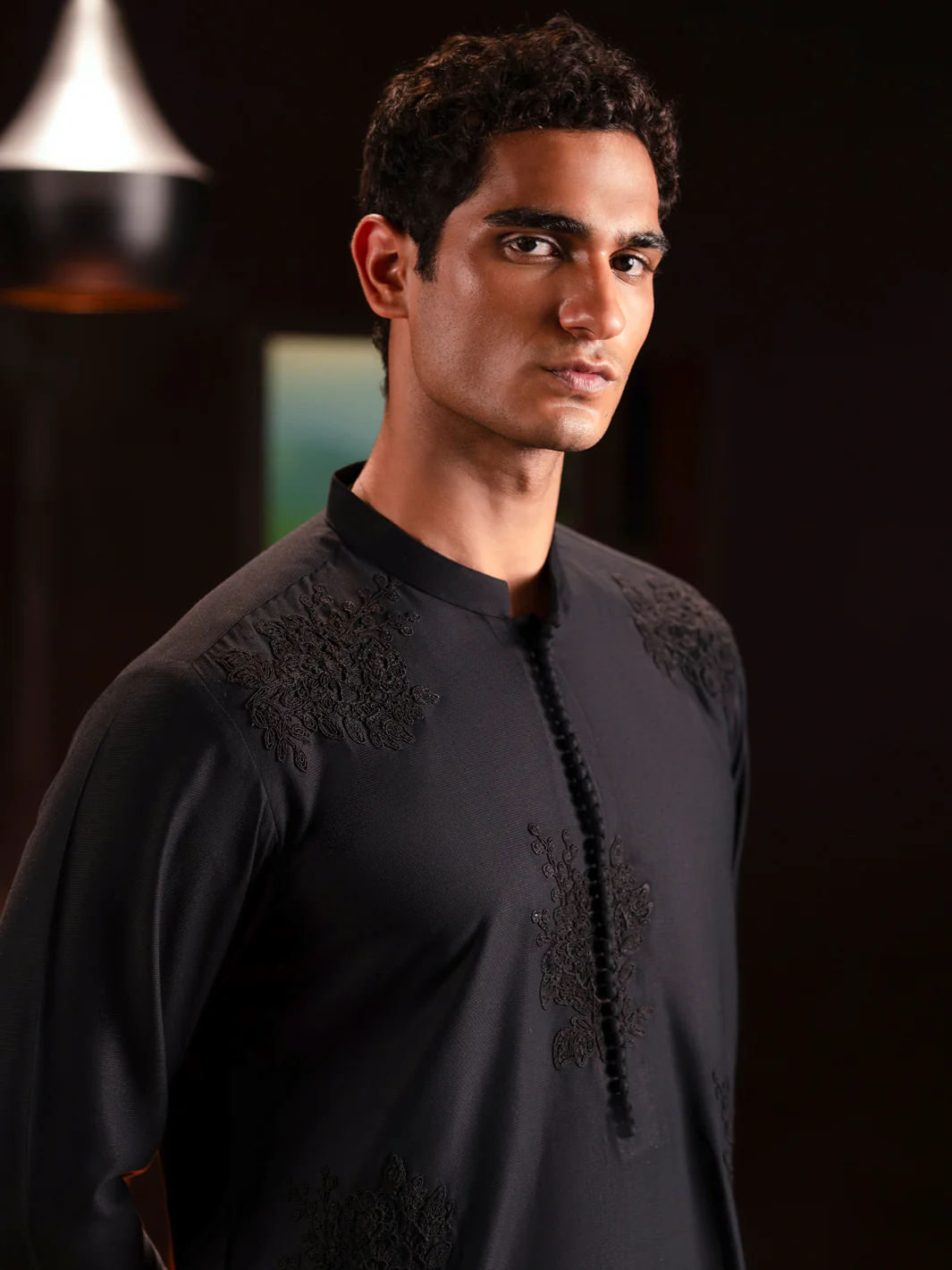 Black Blended Kurta Trouser - AL-KT-3126 - Image 2