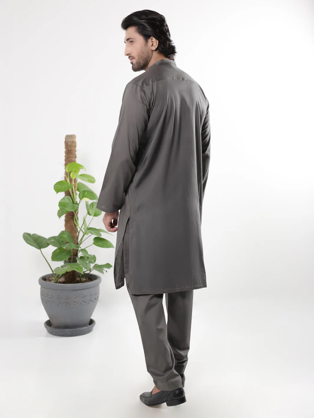Dark Green Blended Kurta Trousers - AL-KT-3236 - Image 2