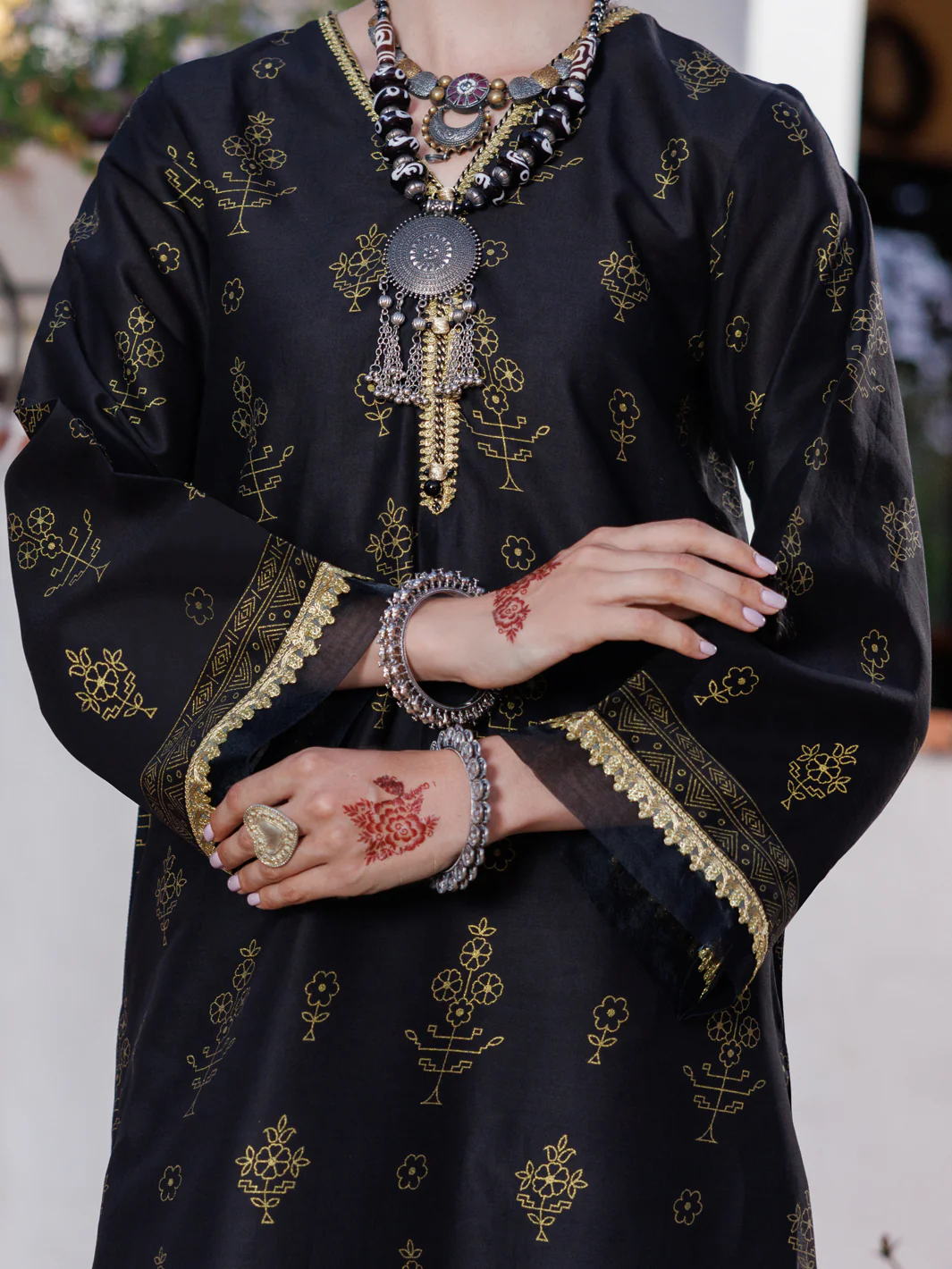 Black Lawn Tunic - AL-LK-1033 - Image 3