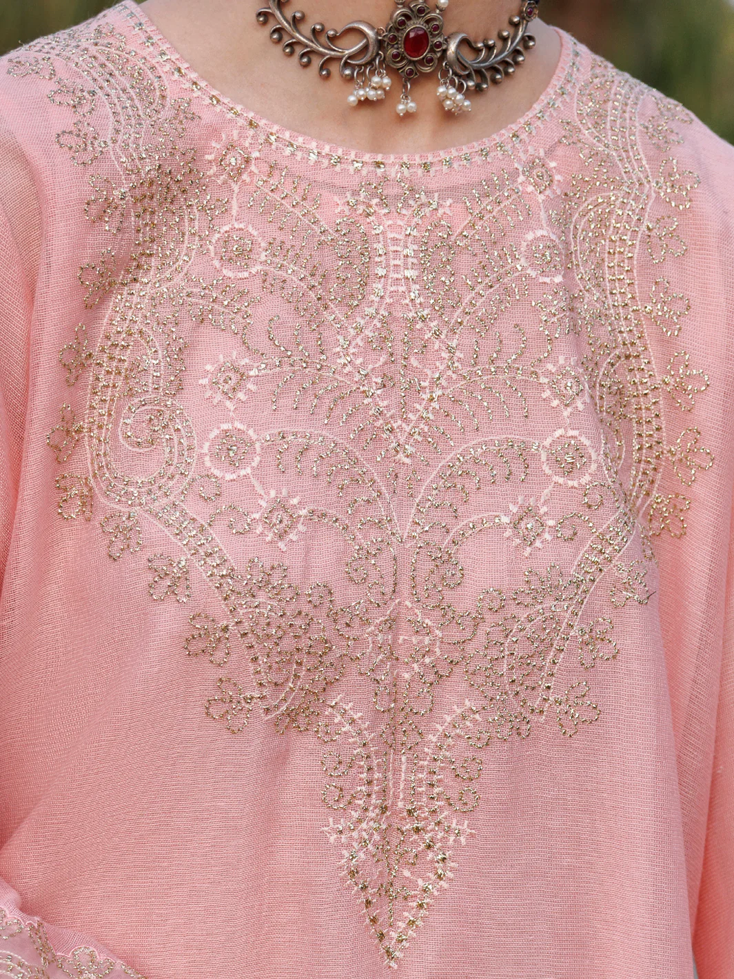 Pink Khaddi Net Tunic - AL-LK-1034 - Image 4