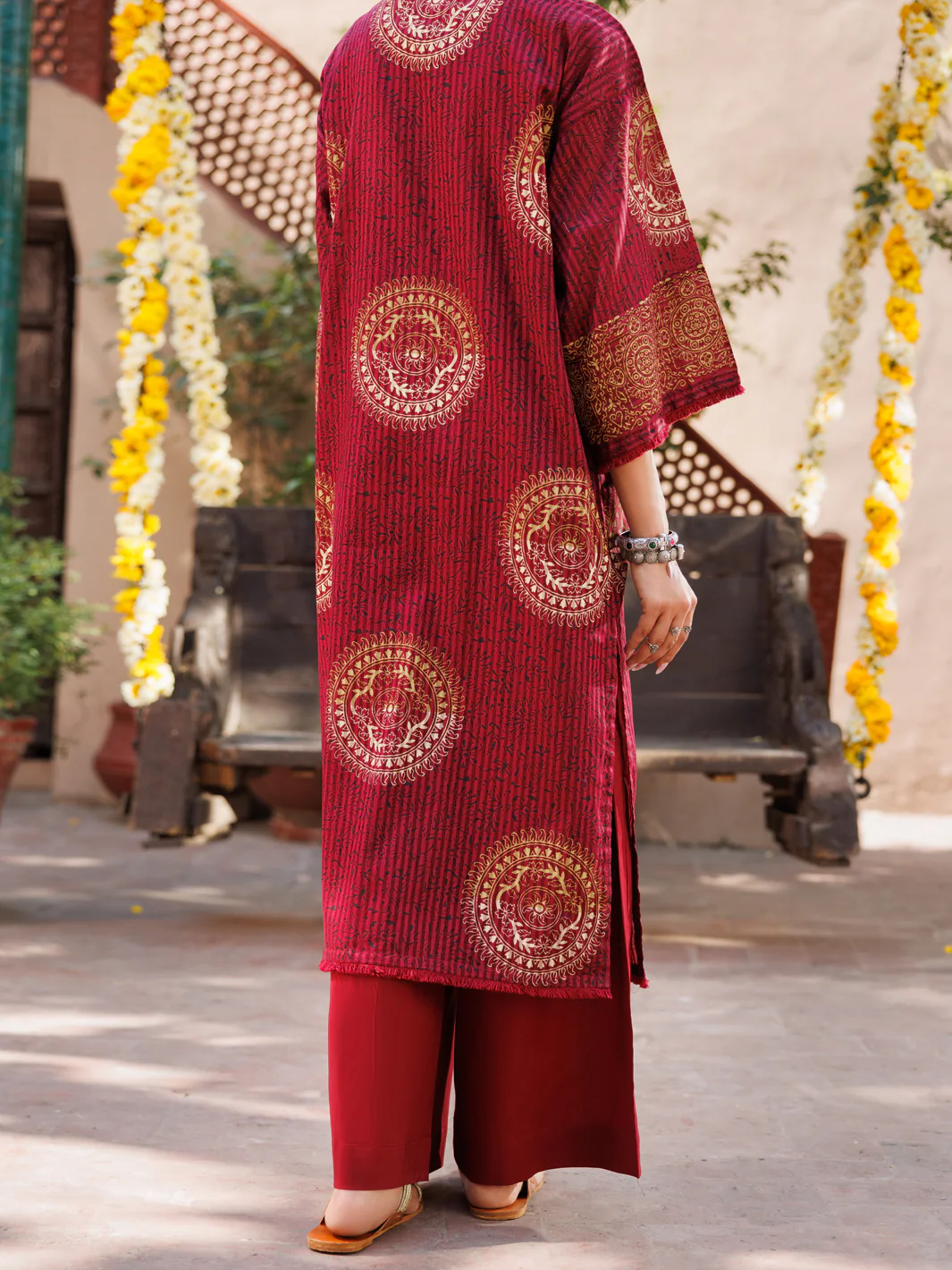 Maroon Dobby Kurti - AL-LK-1061 - Image 4