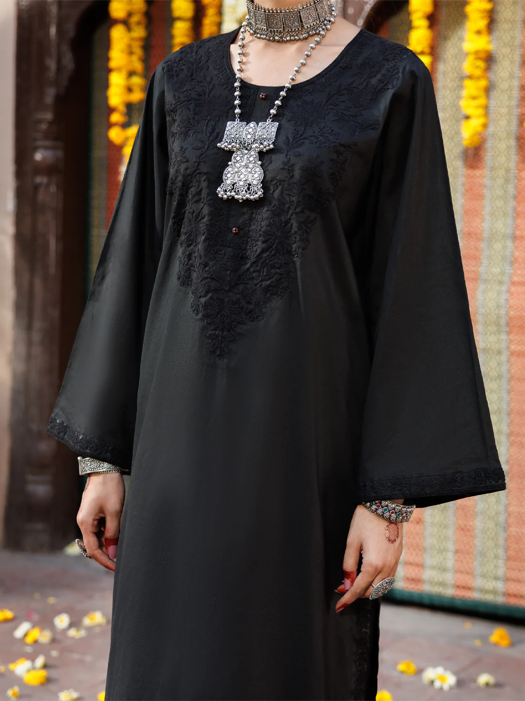 Black Lawn Kurti - AL-LK-1062 - Image 4
