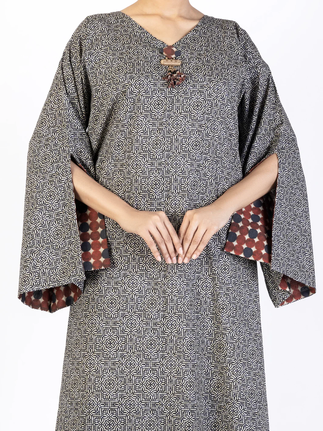 Black Lawn Kurti - AL-LK-1069 - Image 3