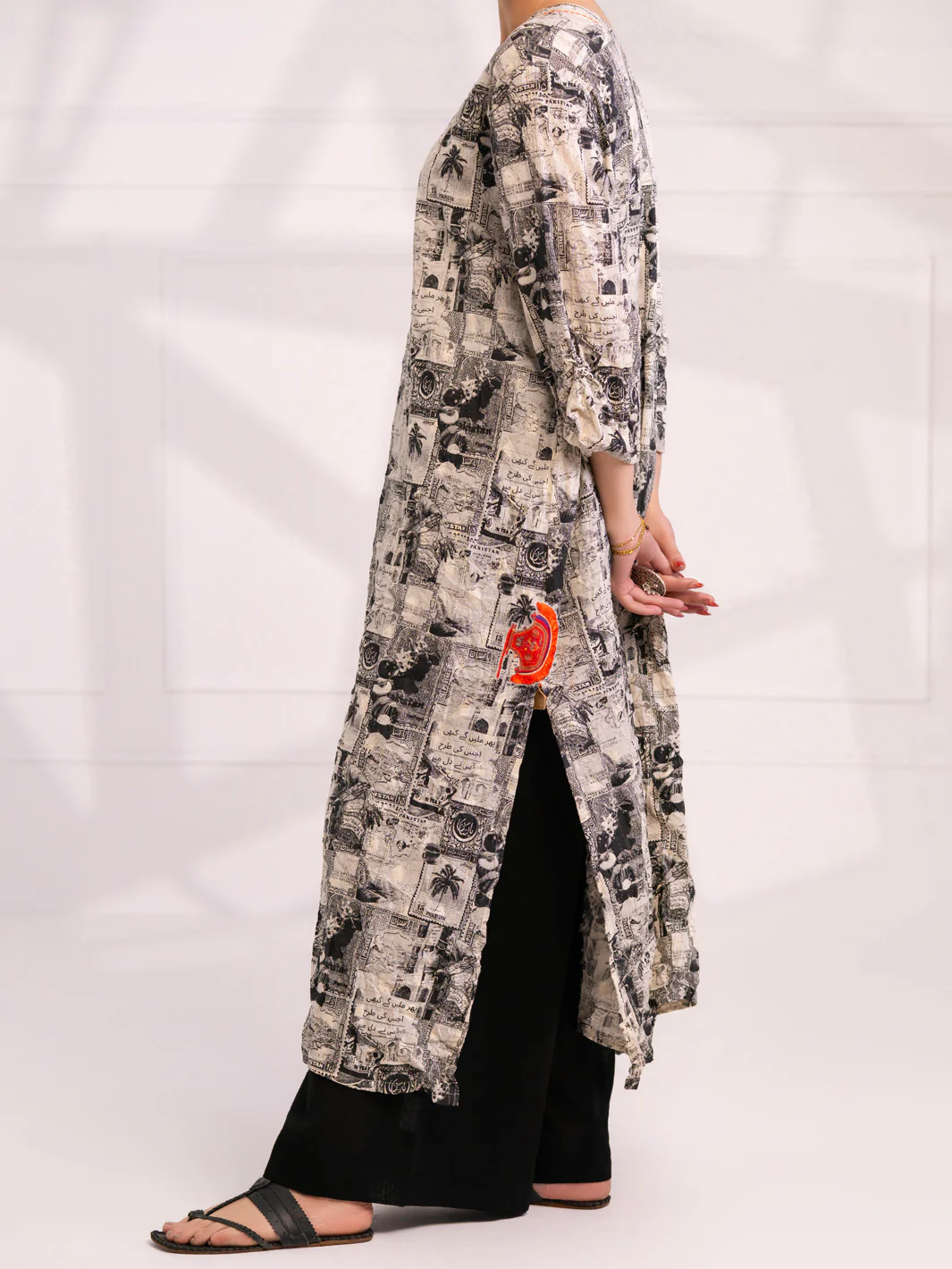 Black & White Dobby Kurti - AL-LK-1079 - Image 2