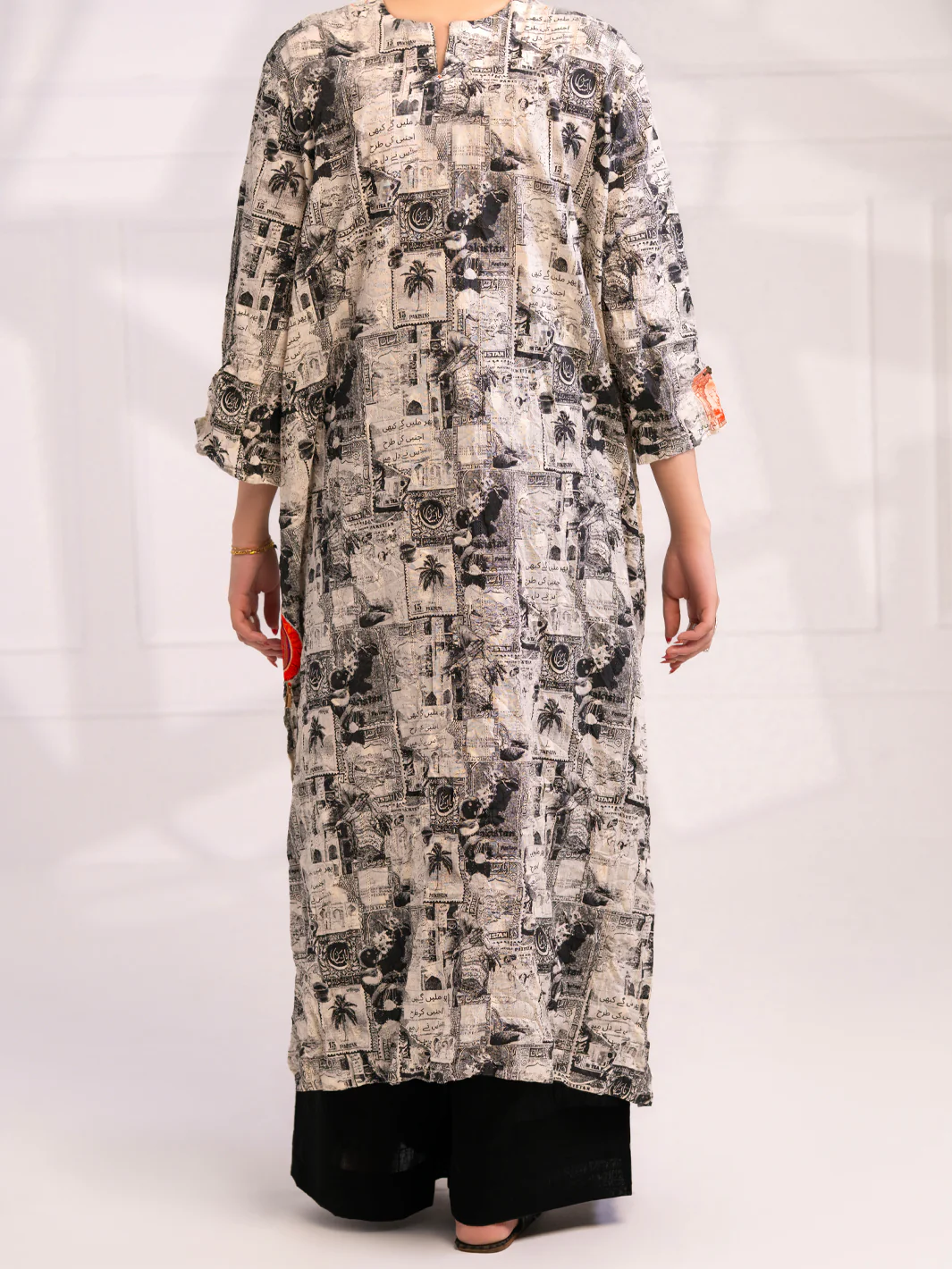 Black & White Dobby Kurti - AL-LK-1079 - Image 3