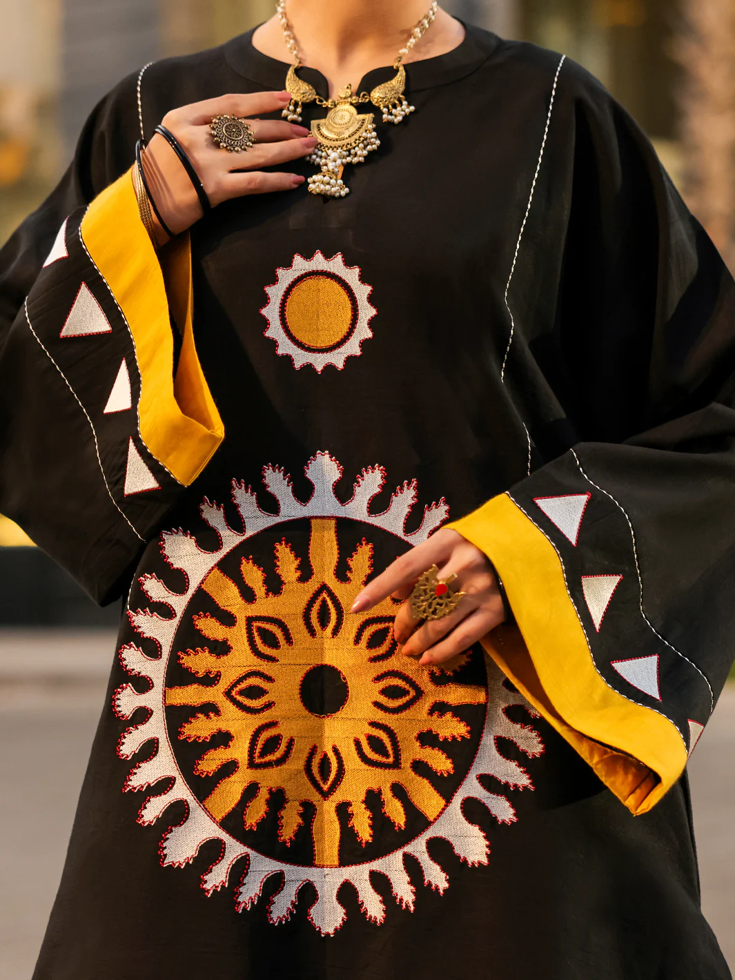 Black Embroidered Lawn Kurti - AL-LK-1159 - Image 2