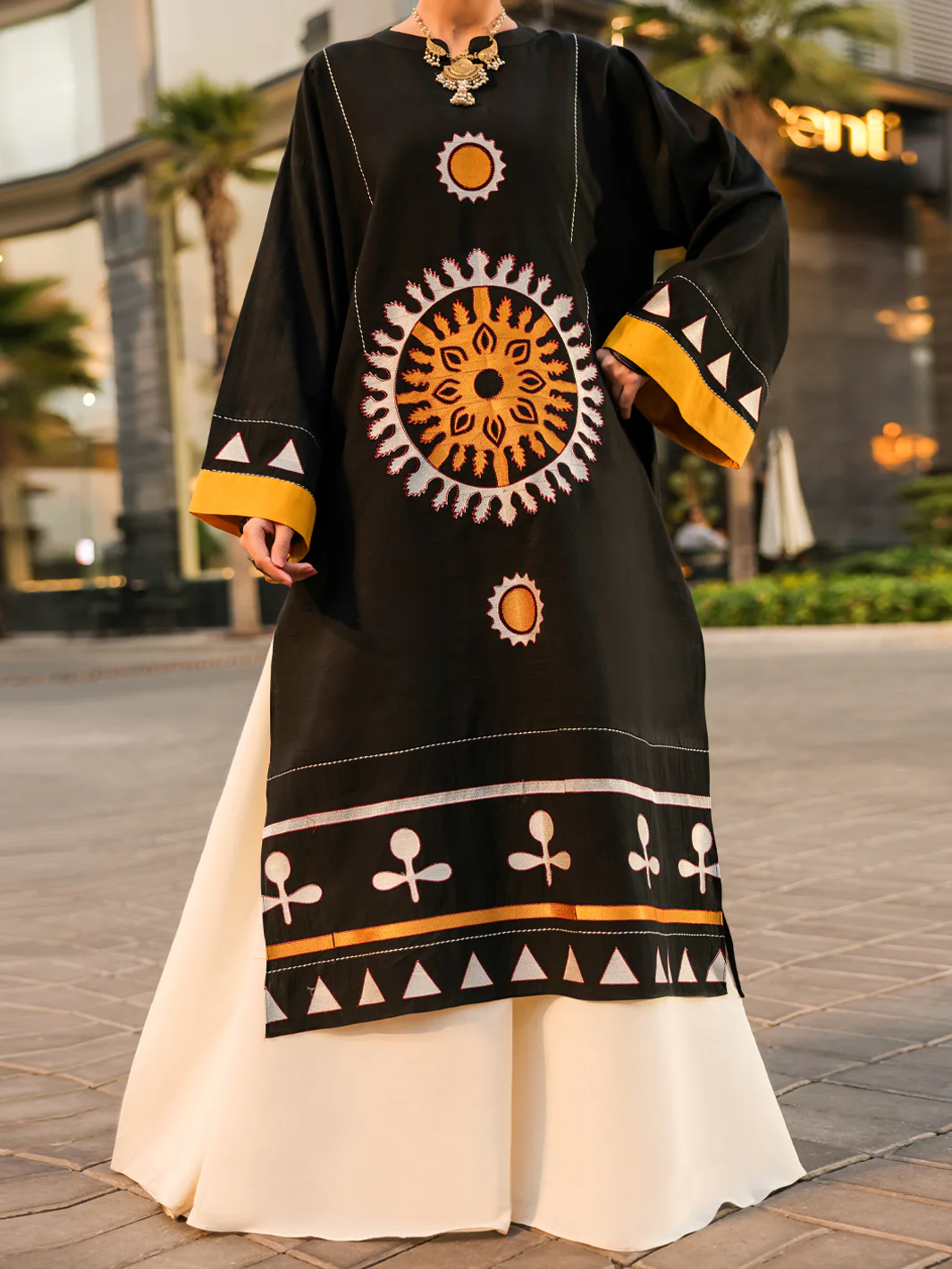 Black Embroidered Lawn Kurti - AL-LK-1159 - Image 3