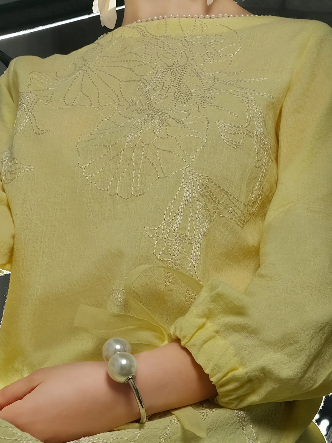 Lime Cotton/Dobby Net Tunic - AL-LK-724 - Image 2