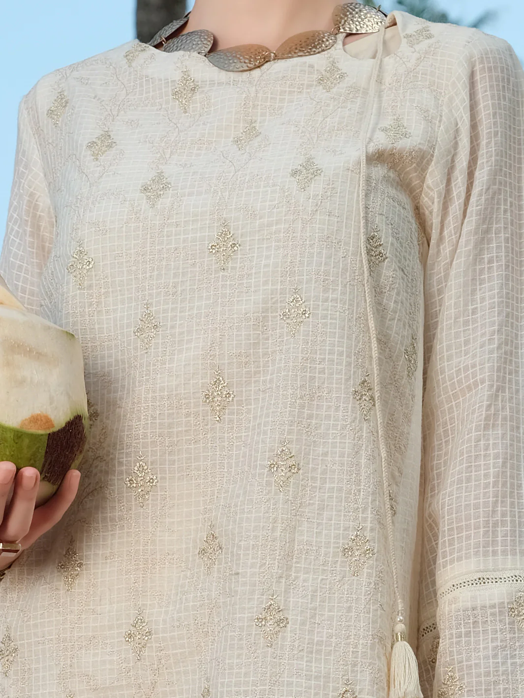 White Chicken Kari Tunic - AL-LK-725 - Image 3