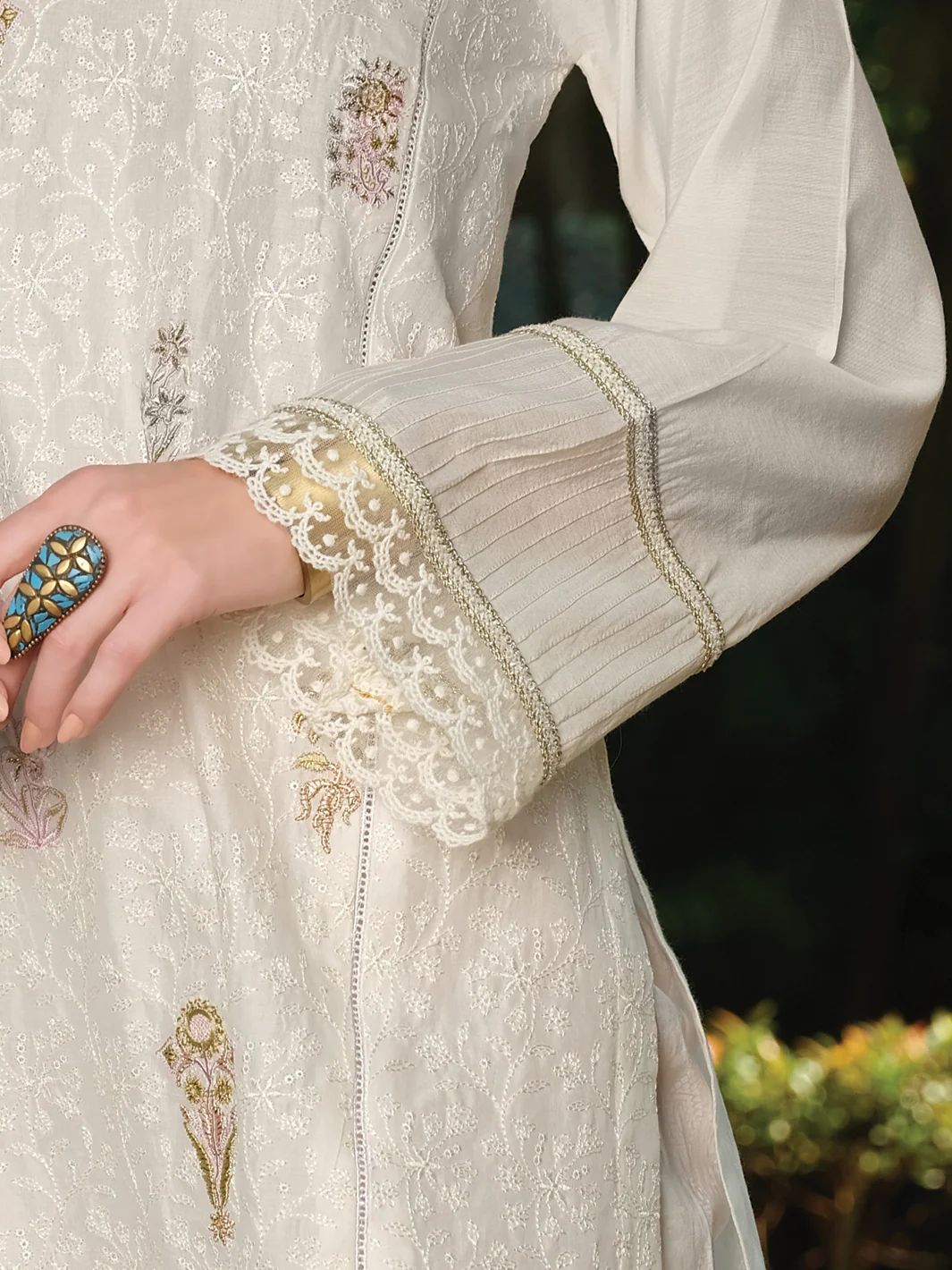 White Chicken Kari Tunic - AL-LK-726 - Image 2