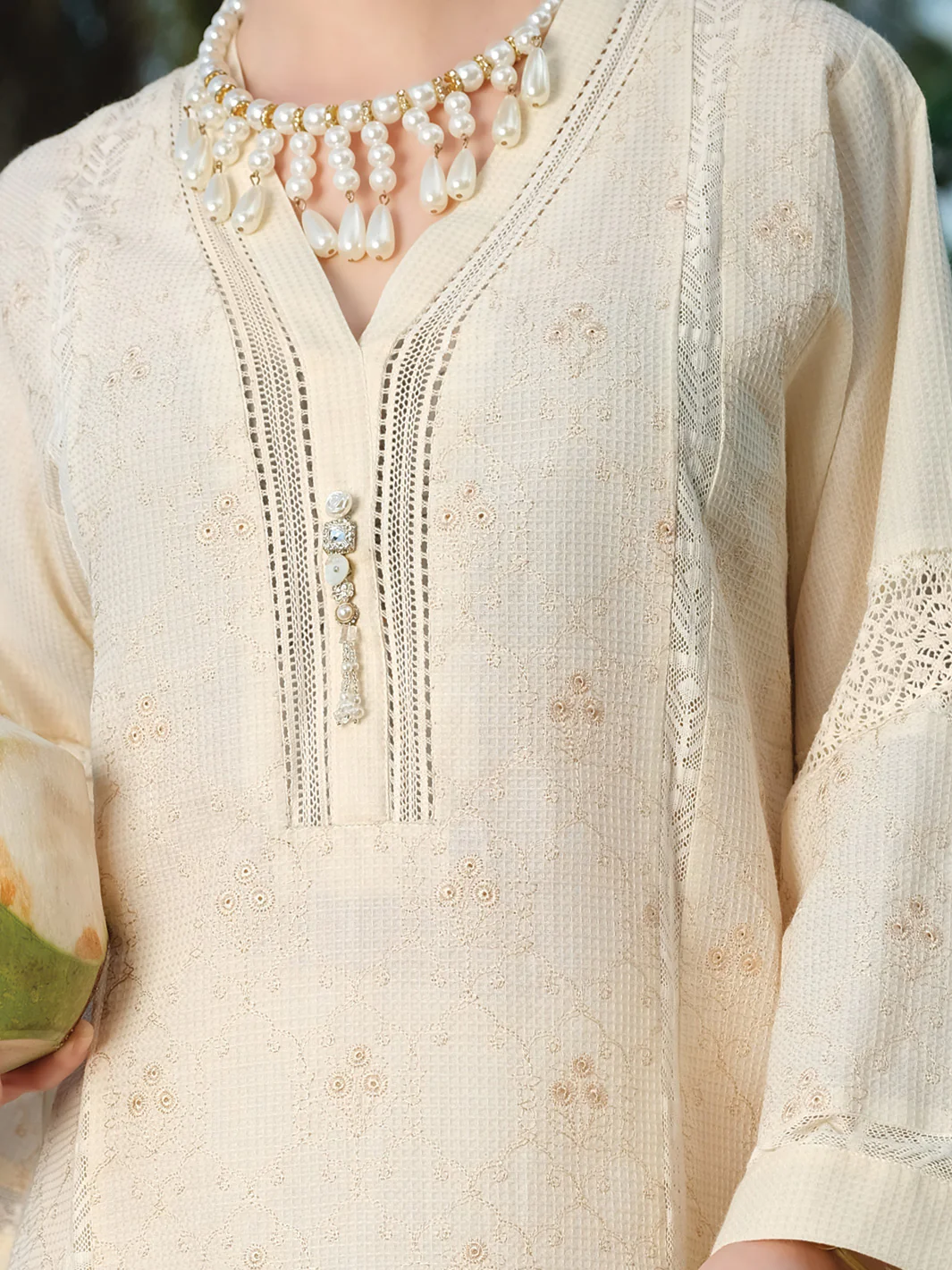 Off White Chicken Kari Tunic - AL-LK-727 - Image 3