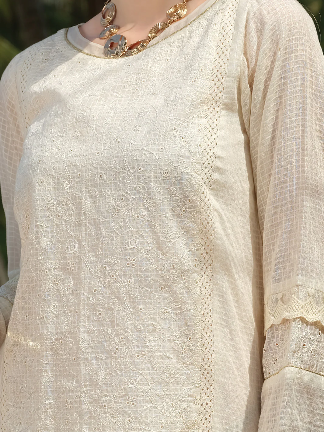 Off White Chicken Kari Tunic - AL-LK-728 - Image 3