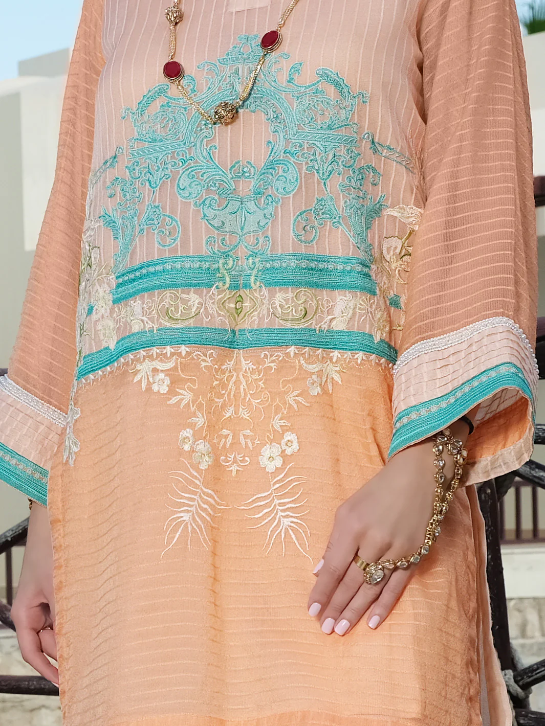 Orange Lawn Tunic - AL-LK-735 - Image 2