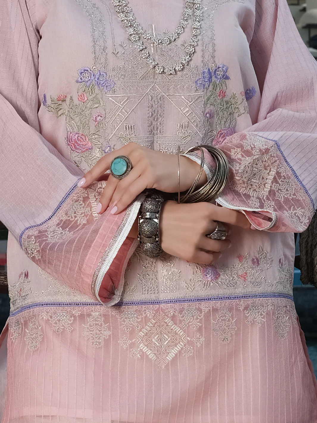 Pink Lawn Tunic - AL-LK-736 - Image 3