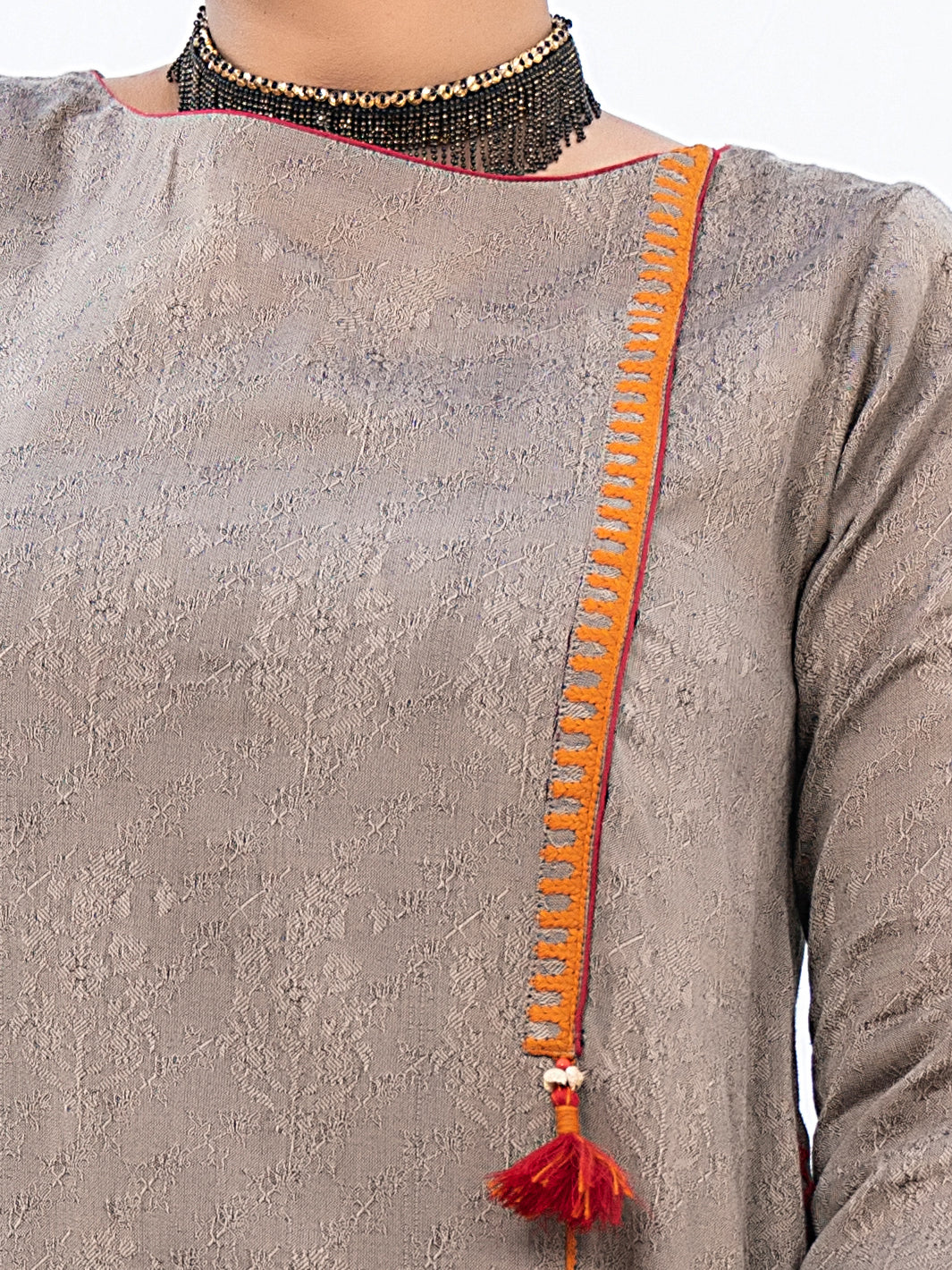 Grey Jacquard Tunic - AL-LK-764 - Image 2