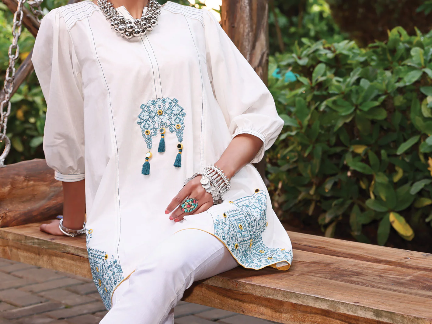 White Lawn Tunic - AL-LK-773 - Image 4