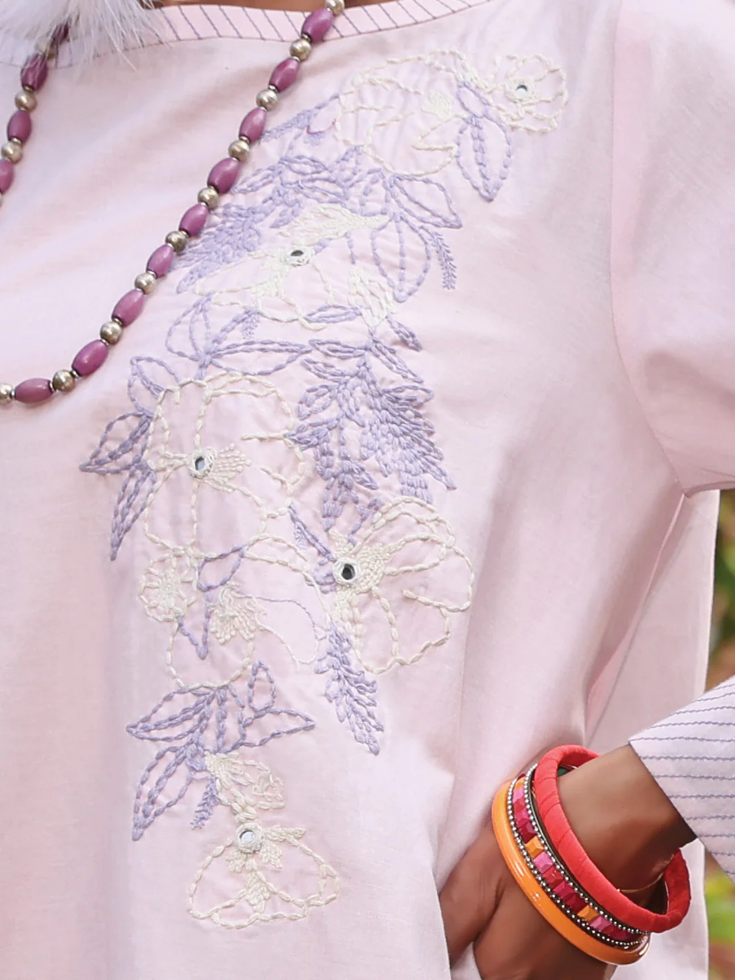 Light Purple Lawn Tunic - AL-LK-776 - Image 2