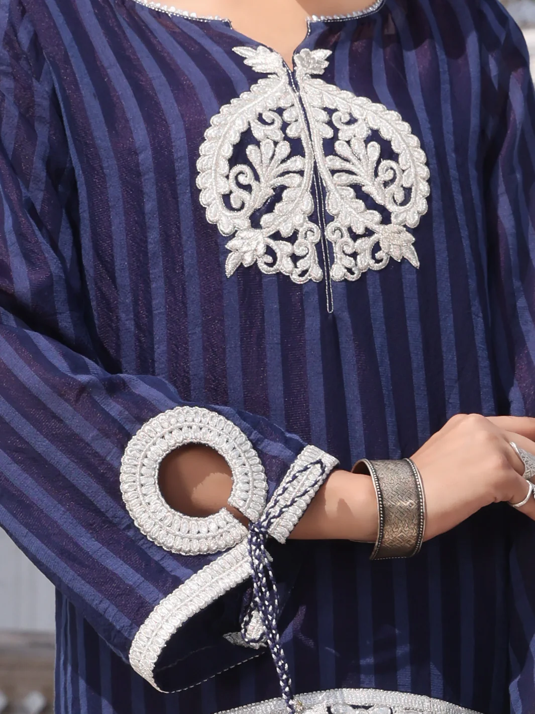 Blue Silk Tunic - AL-LK-798 - Image 3