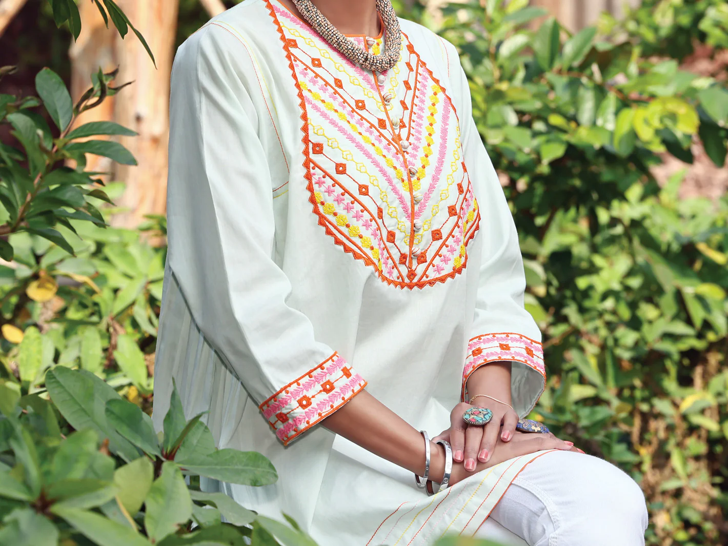 Sky Blue Lawn Tunic - AL-LK-802 - Image 3