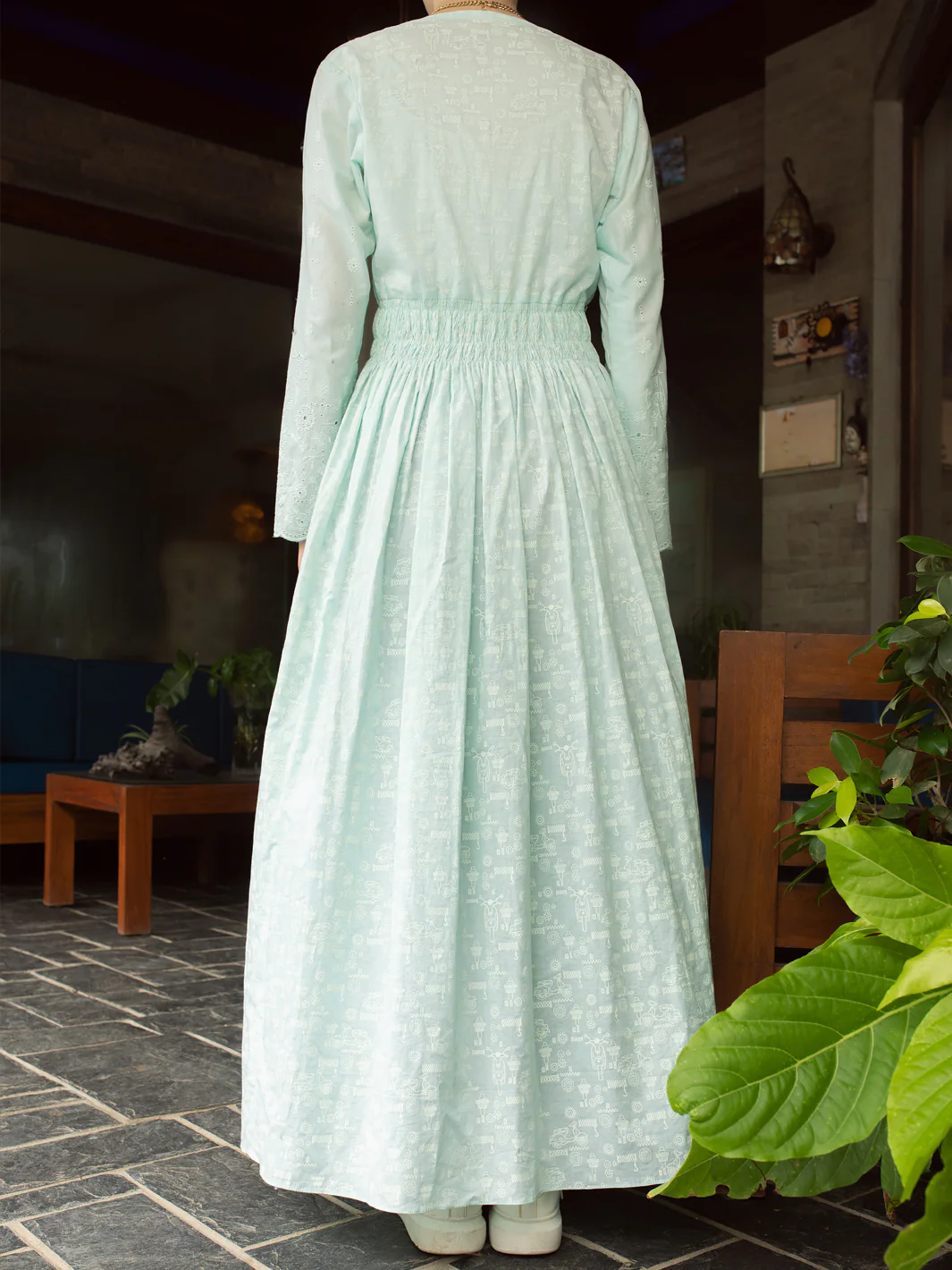 Ice Blue Lawn Tunic - AL-LK-840 - Image 2