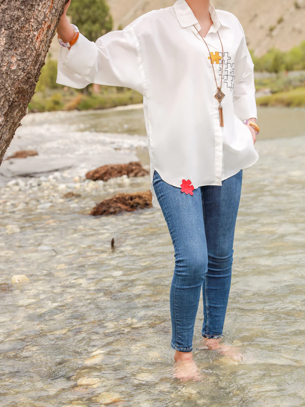 White Cambric Tunic - AL-LK-853 - Image 3