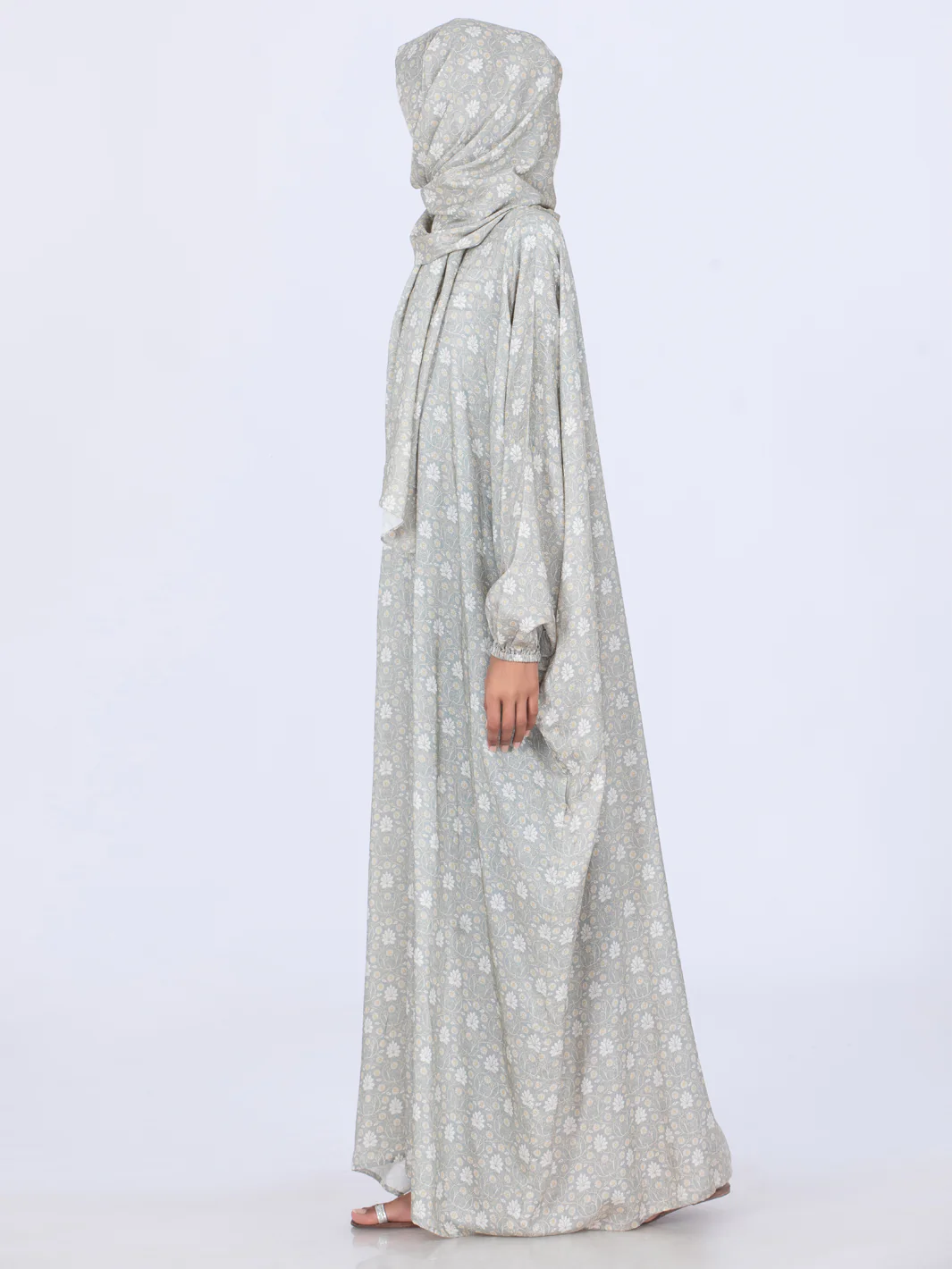 Olive Viscose Salah Robe - AL-LK-857 - Image 2
