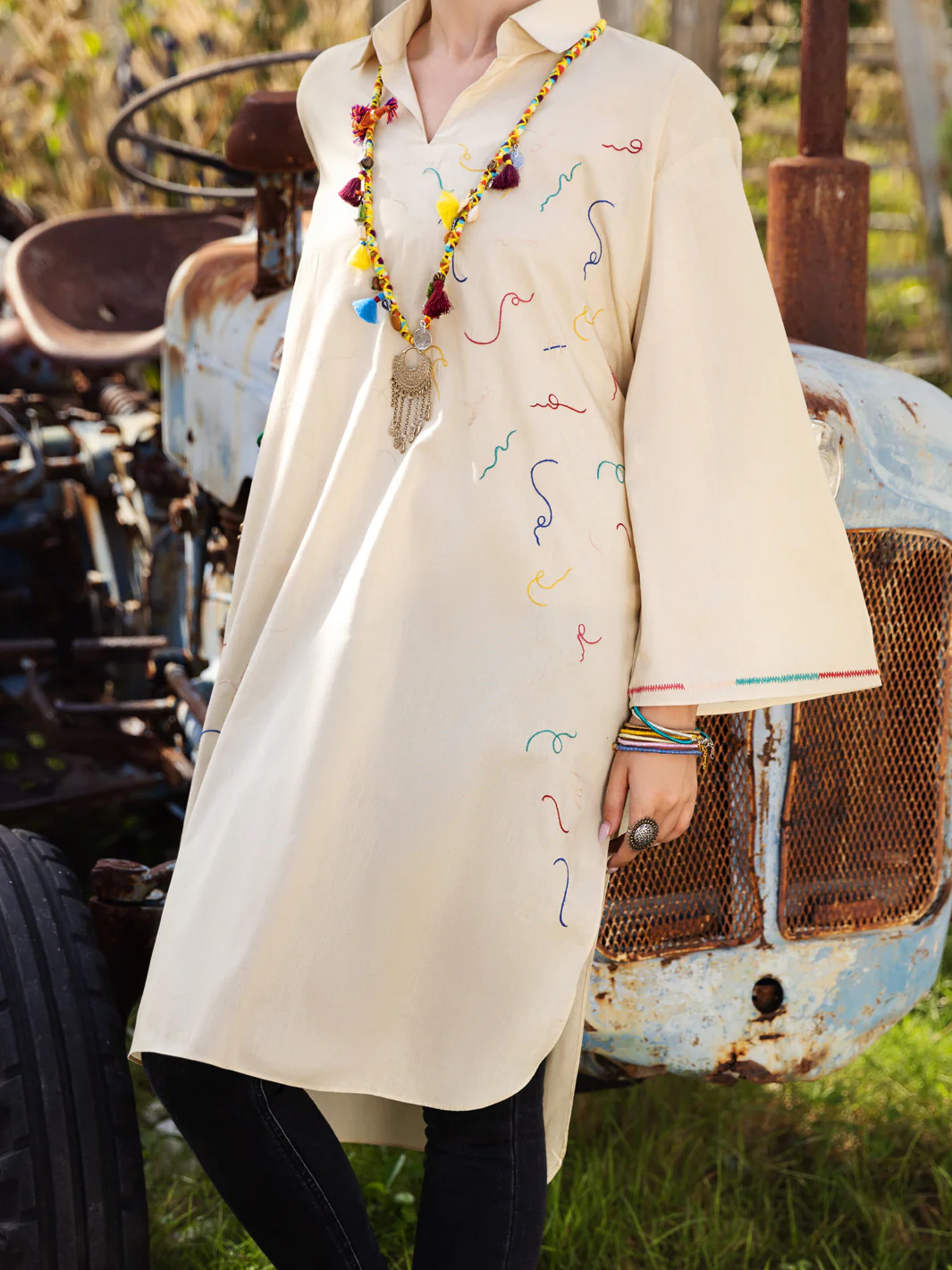 Off White Kurti - AL-LK-874 - Image 3