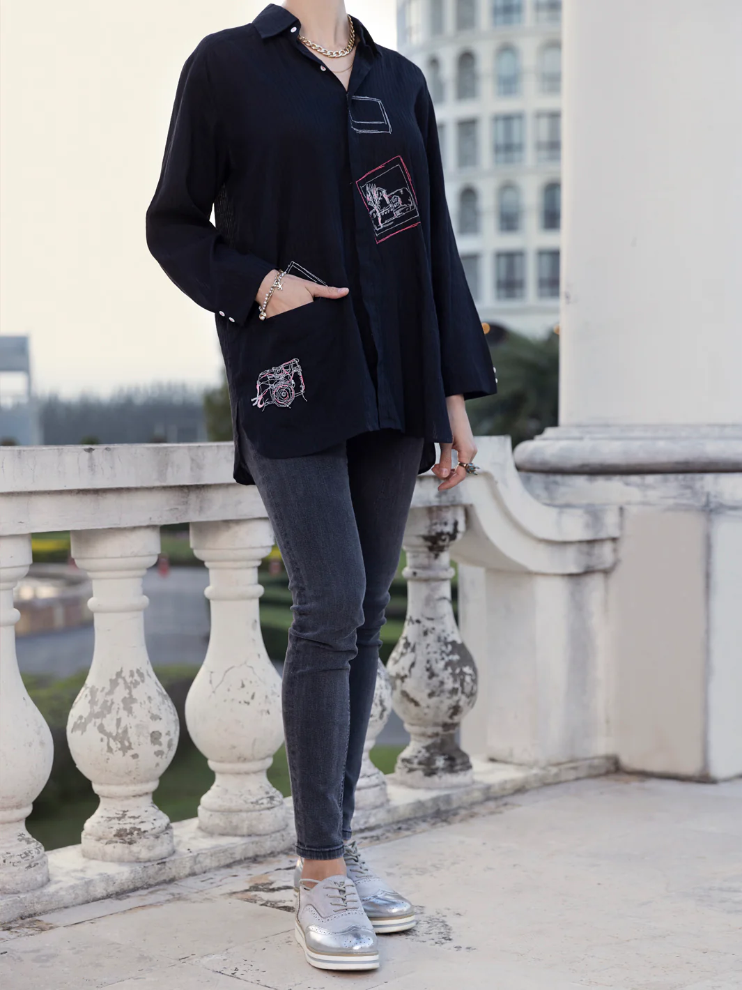 Black Kurti - AL-LK-884 - Image 2