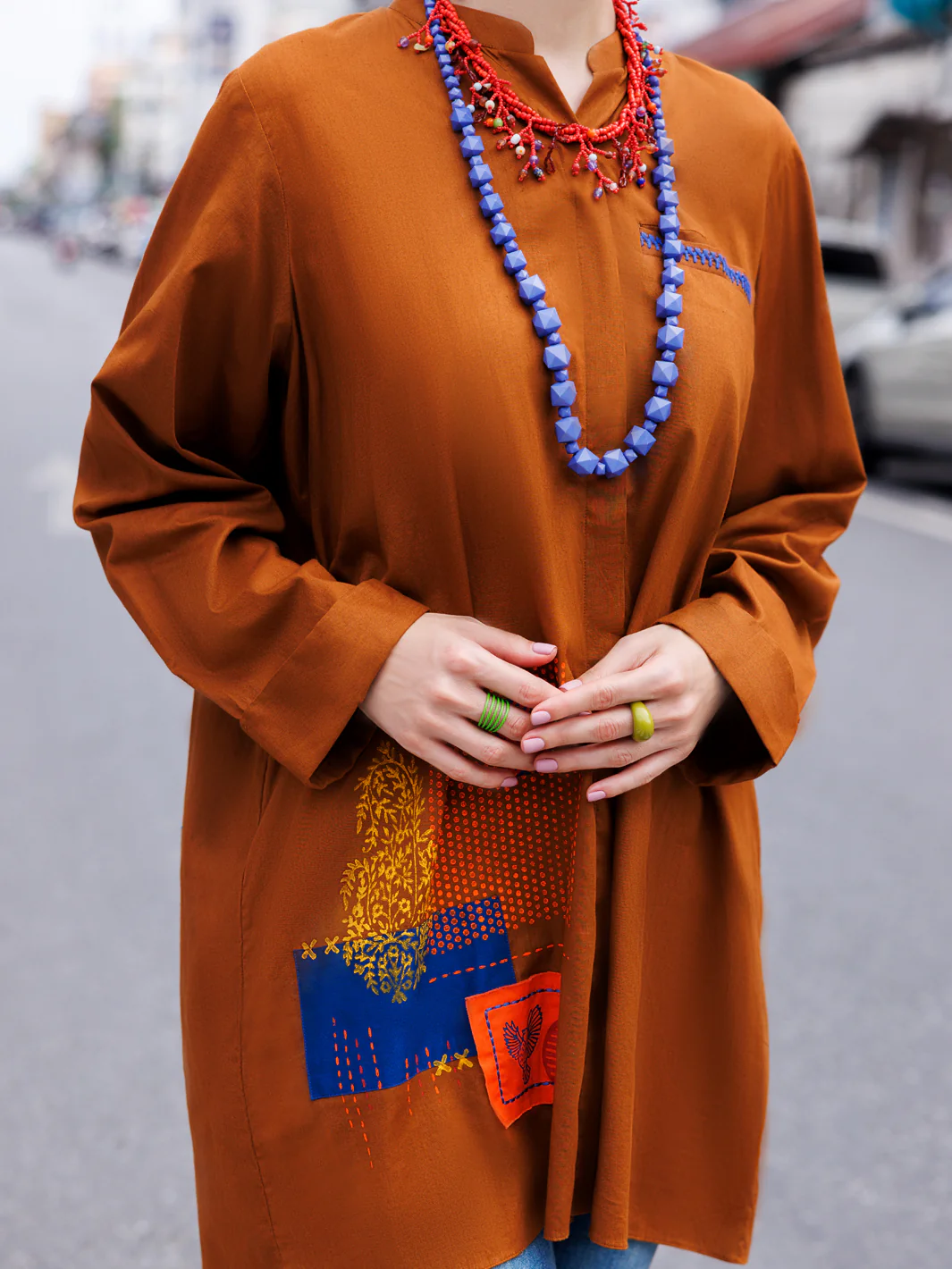 Brown Cotton Lawn Tunic - AL-LK-956 - Image 2