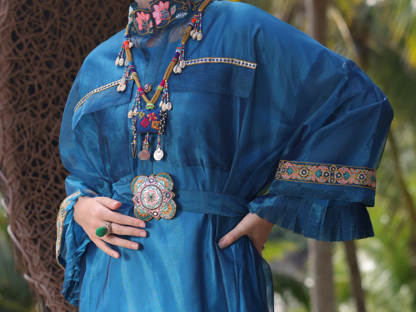 Blue Shimmer Net Tunic - AL-LK-964 - Image 3